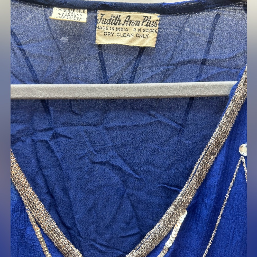 Blue and Silver Women's Dress - Picture 3 of 4